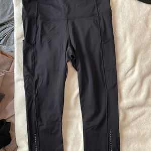 Lululemon size 10 high rise fast and free 19” inseam cropped pants.
